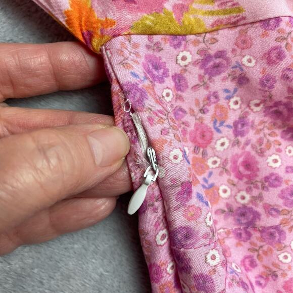 Wicked AF Jeanne Mini Dress Womens M Pink Ruched Skirt Side Zip Sweetheart Neck - Picture 9 of 9